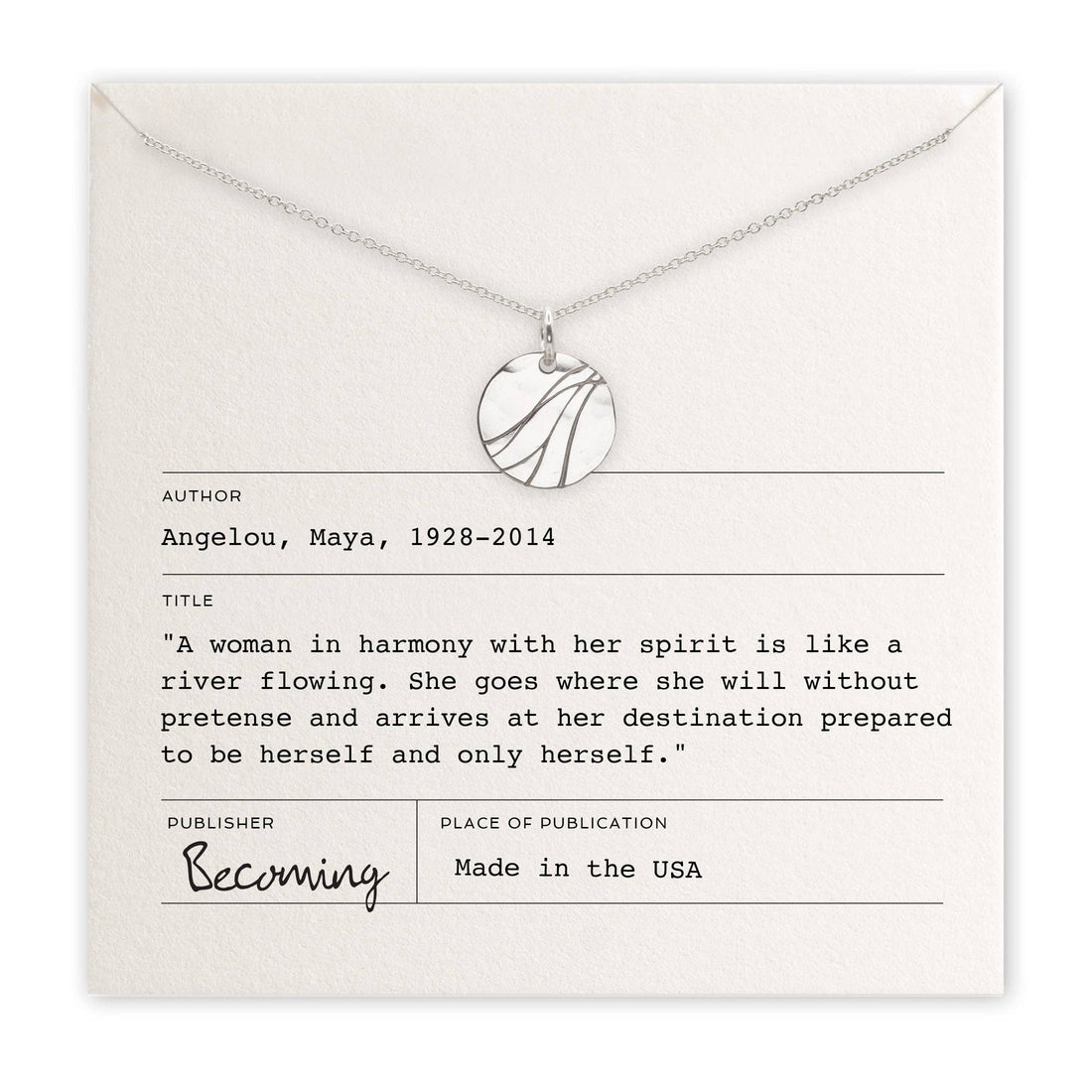 River Maya Angelou Necklace