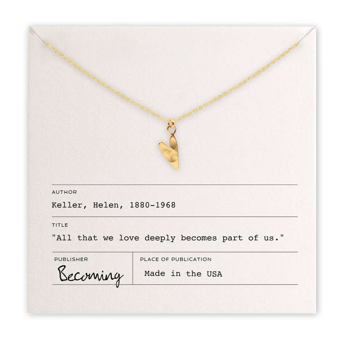 Love Deeply Helen Keller Necklace