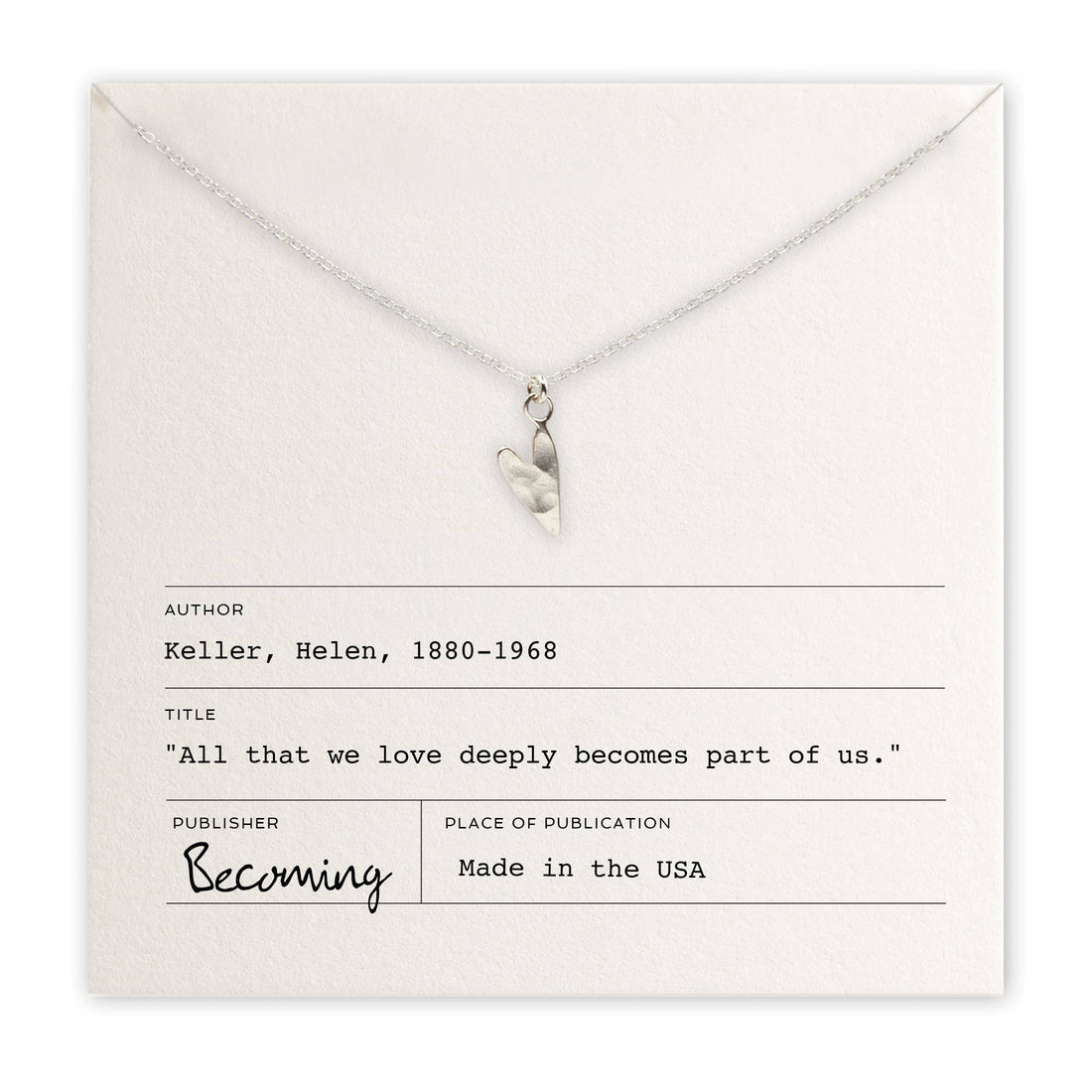 Love Deeply Helen Keller Necklace