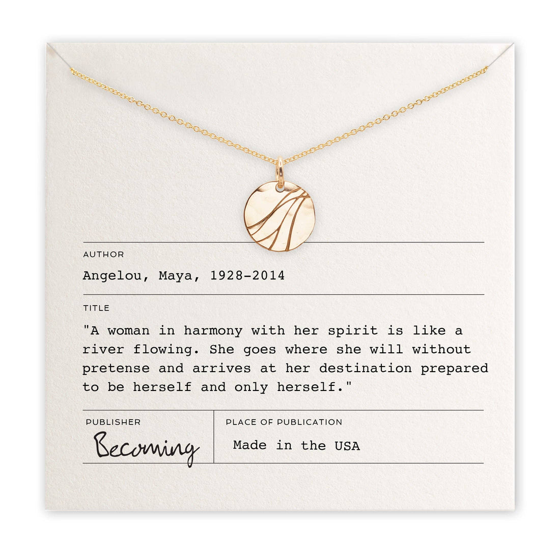River Maya Angelou Necklace