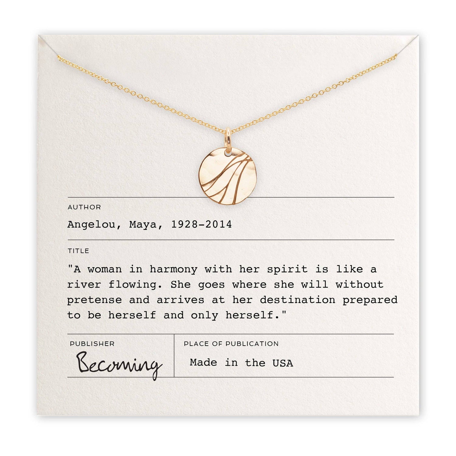 River Maya Angelou Necklace