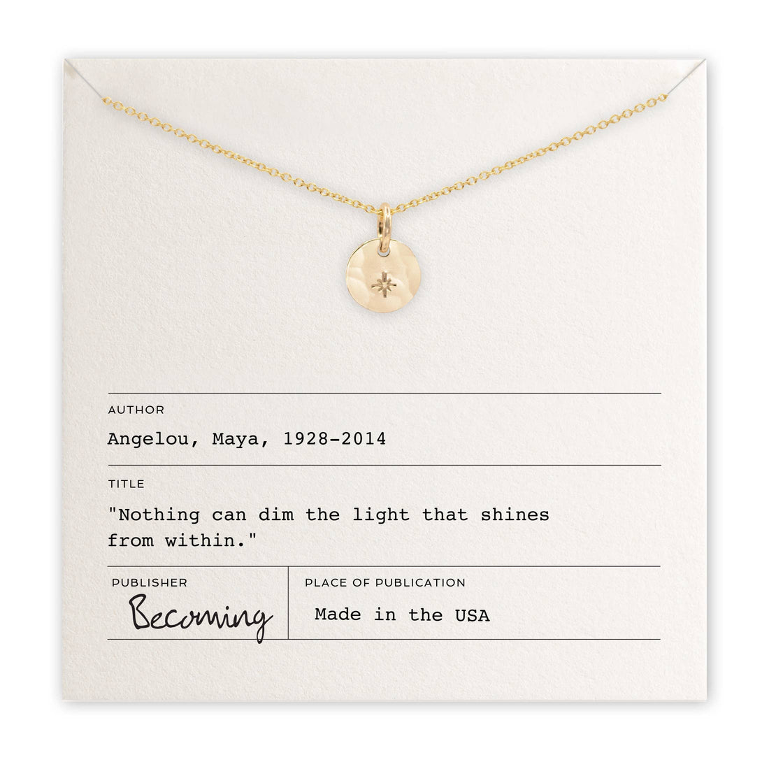 Light Within Maya Angelou Necklace