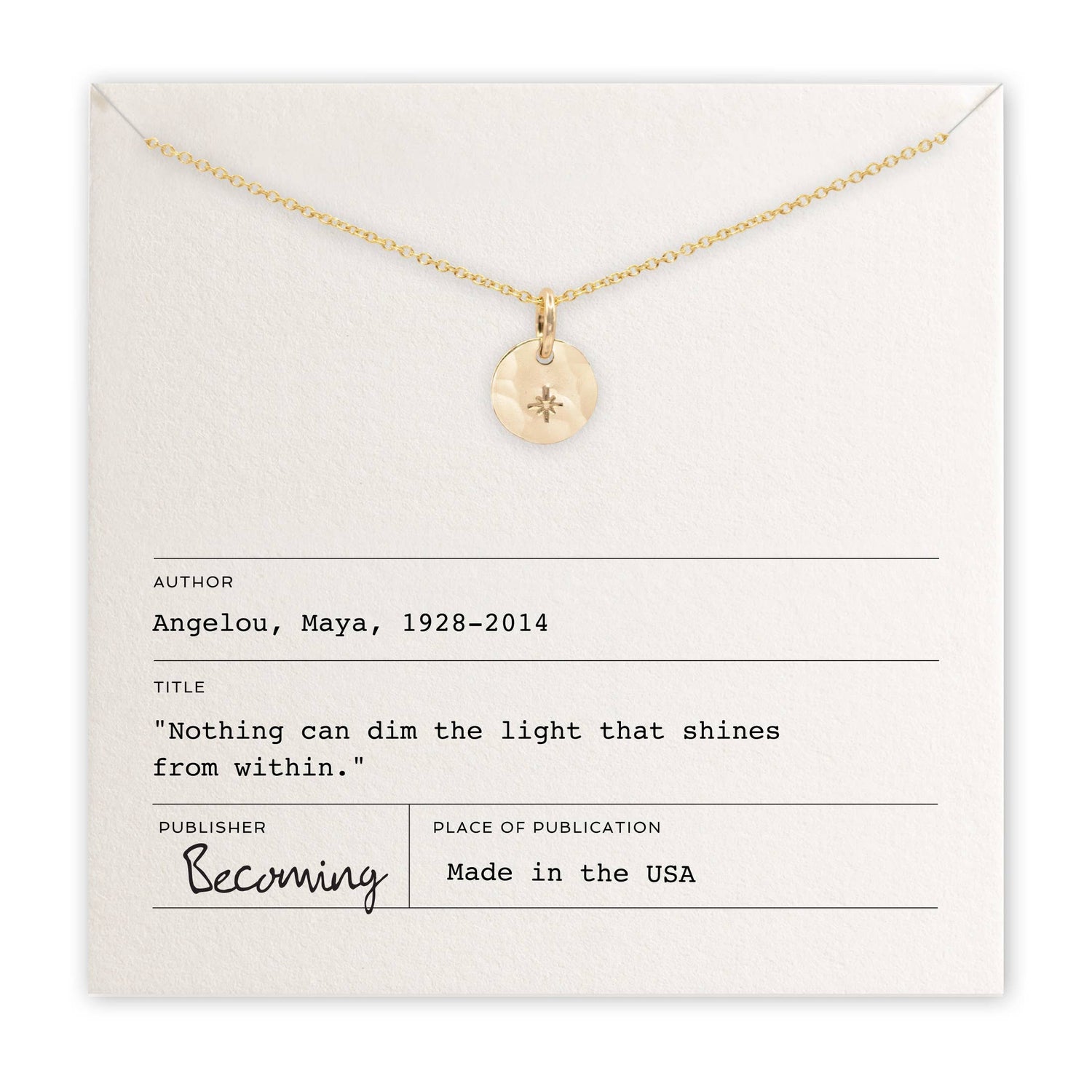 Light Within Maya Angelou Necklace