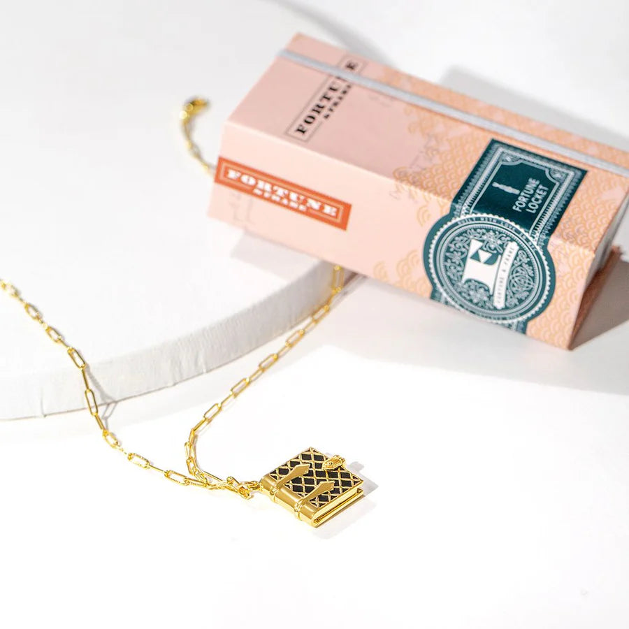 Book Locket - Black &amp; Gold