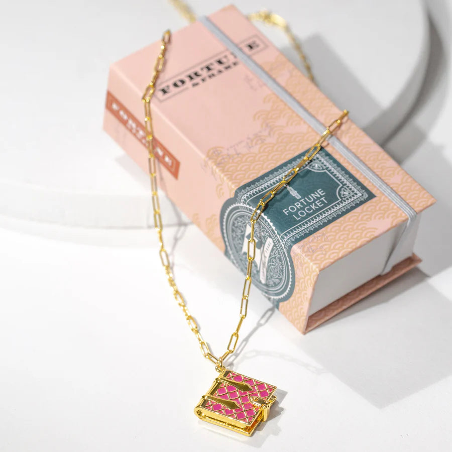 Book Locket - Magenta &amp; Gold