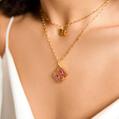 Book Locket - Magenta &amp; Gold