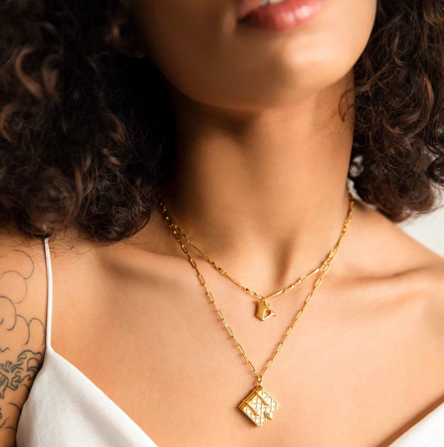 Book Locket - Ivory &amp; Gold