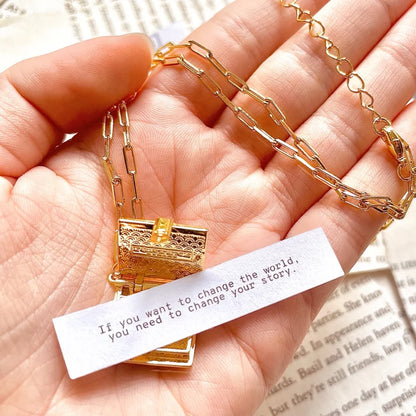 Book Locket - Emerald &amp; Gold