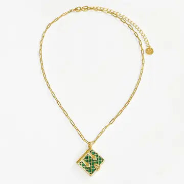 Book Locket - Emerald &amp; Gold