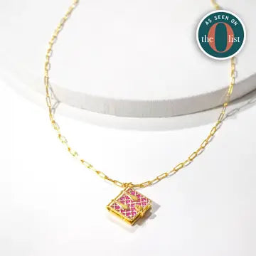 Book Locket - Magenta &amp; Gold