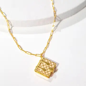 Book Locket - Ivory &amp; Gold
