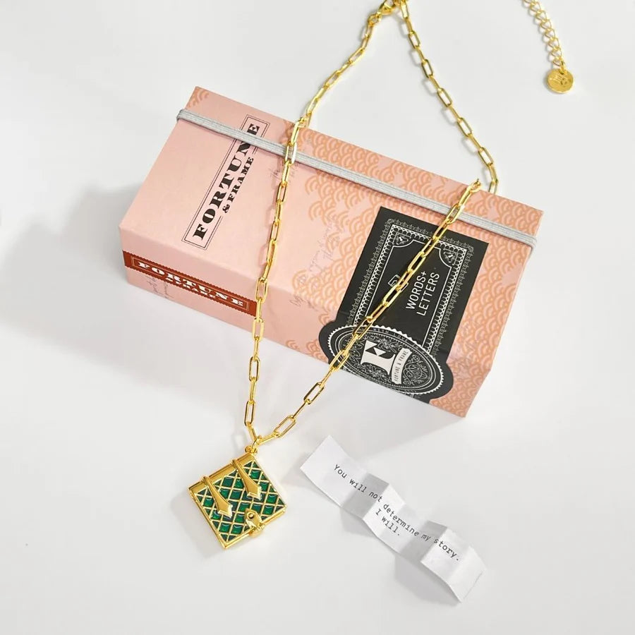 Book Locket - Emerald &amp; Gold