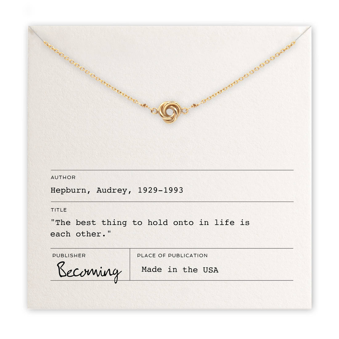 Love Knot Audrey Hepburn Necklace
