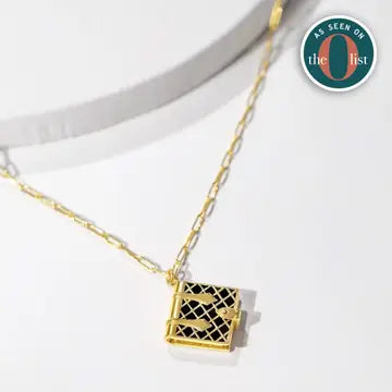Book Locket - Black &amp; Gold